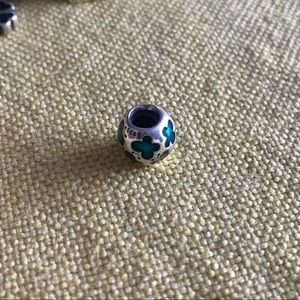 Retired Blue Floral Pandora Charm